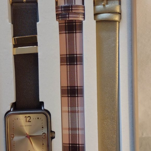 Isaac Mizrahi Live! Watch with set of 3 interchangeable straps - Bronze - nwot - Picture 4 of 7